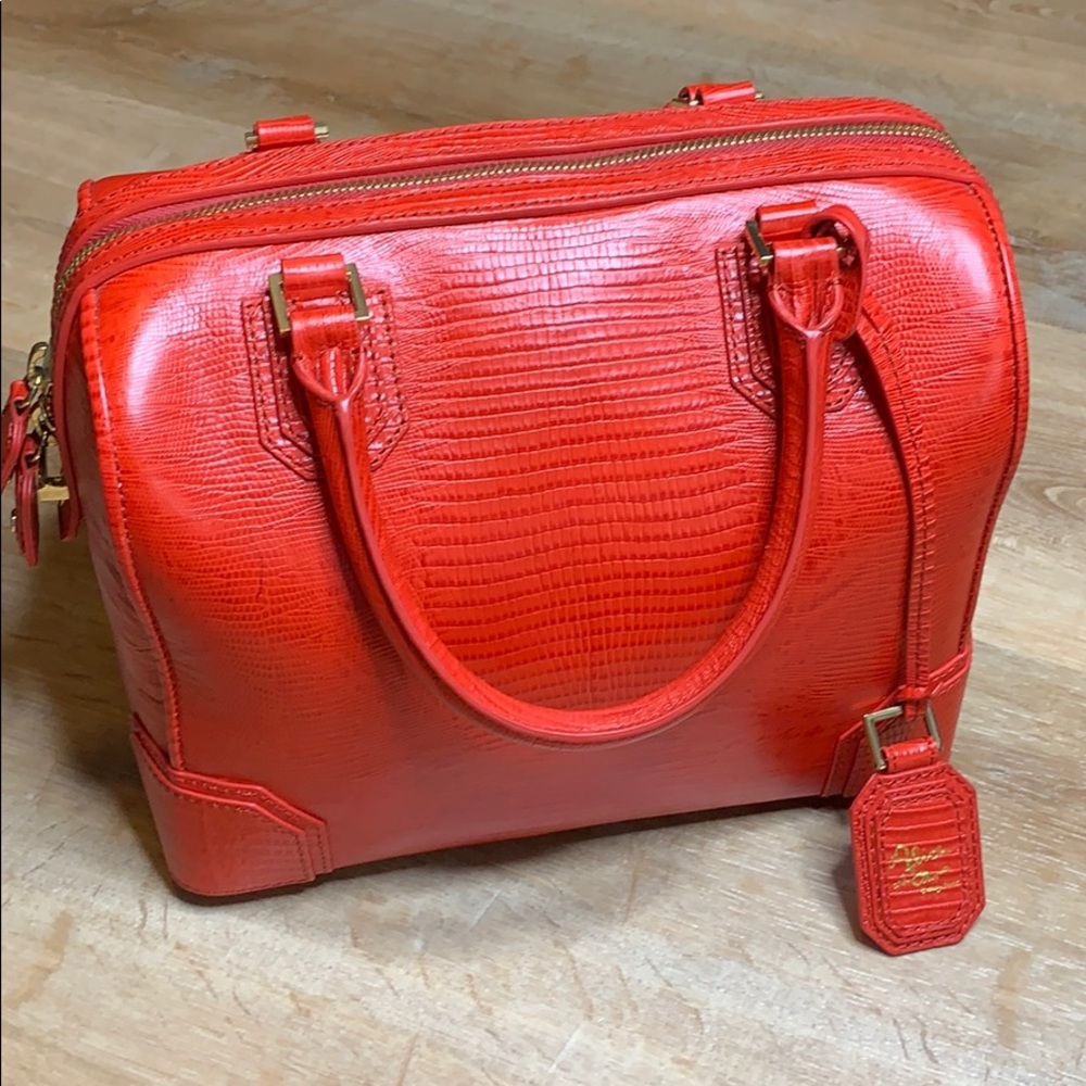 Alice and Olivia Leather Snakeskin Print  Bag